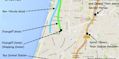 Mappa di Tel Aviv trasporto pubblico