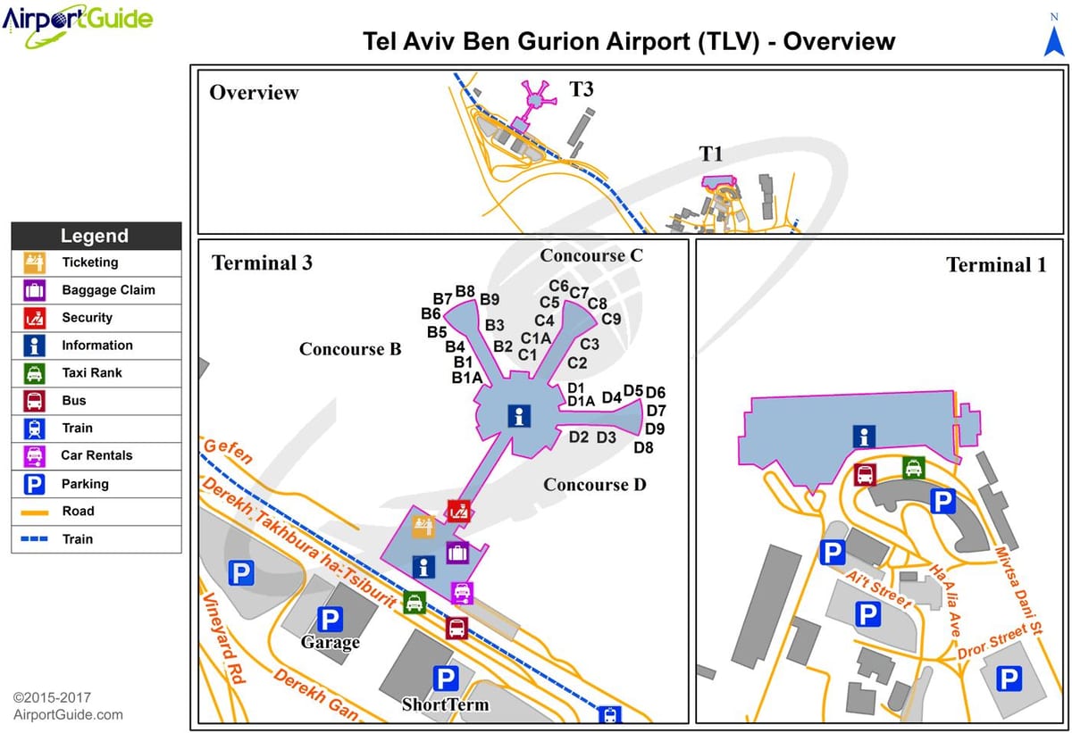 tlv aeroporto mappa