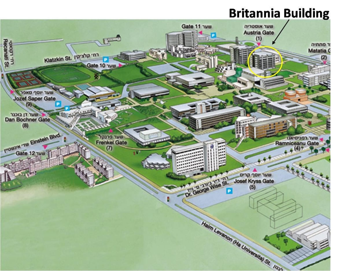 L'università di Tel Aviv mappa del campus