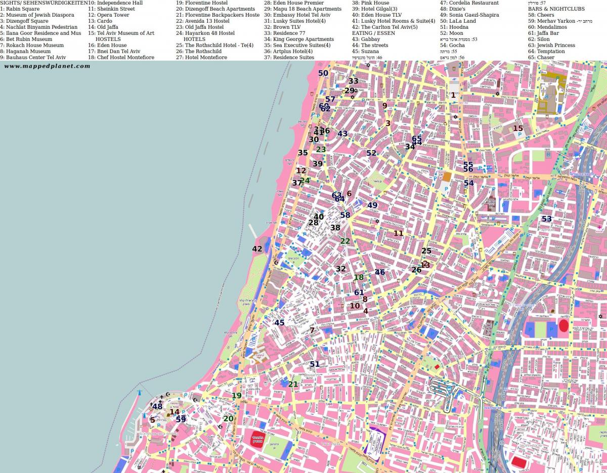 mappa di piazza rabin a Tel Aviv
