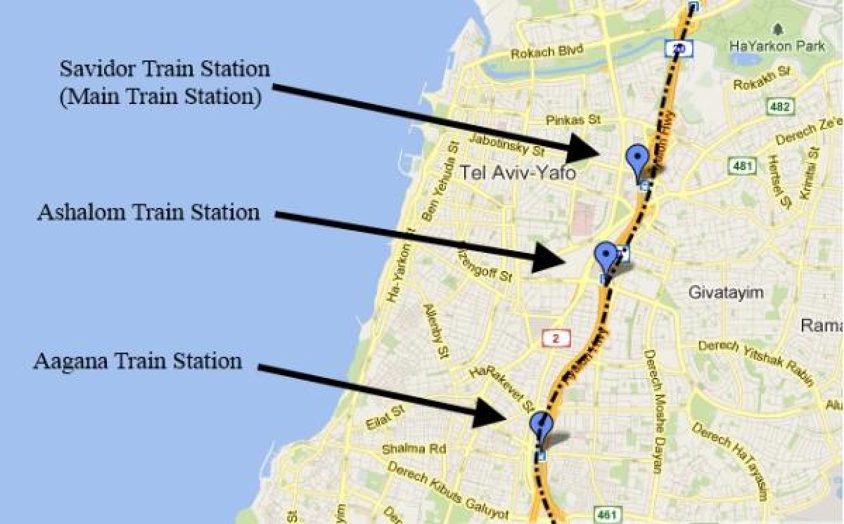 mappa di sherut mappa di Tel Aviv
