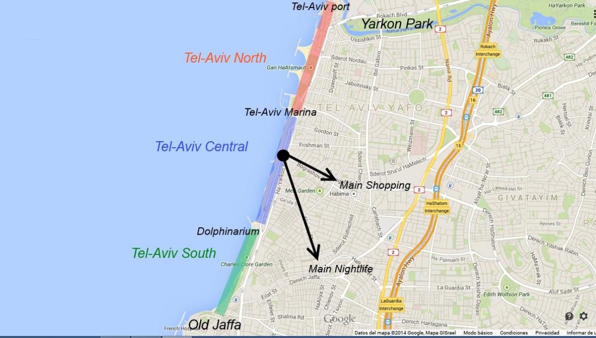 mappa di Tel Aviv, vita notturna